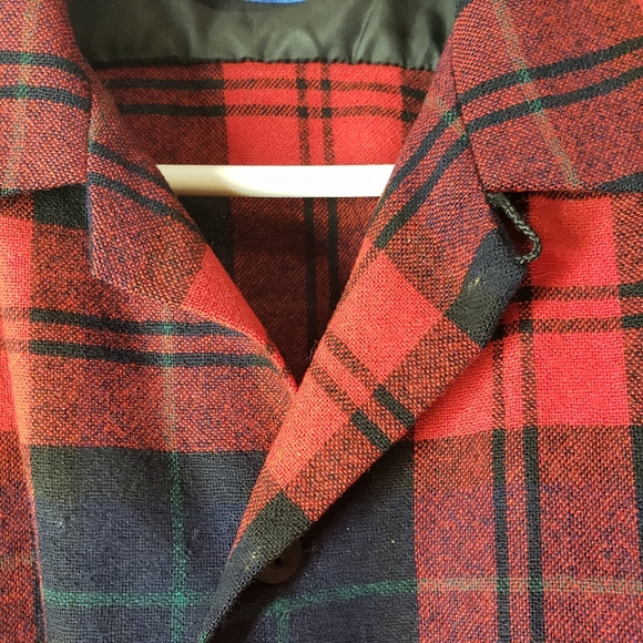 1950s Vintage Pendleton Pure Virgin Wool Plaid Button Down Women's Medium - Picture 9 of 10